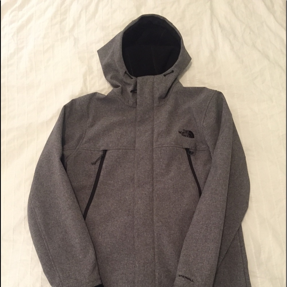 Men’s Gray Hooded North Face Trench coat